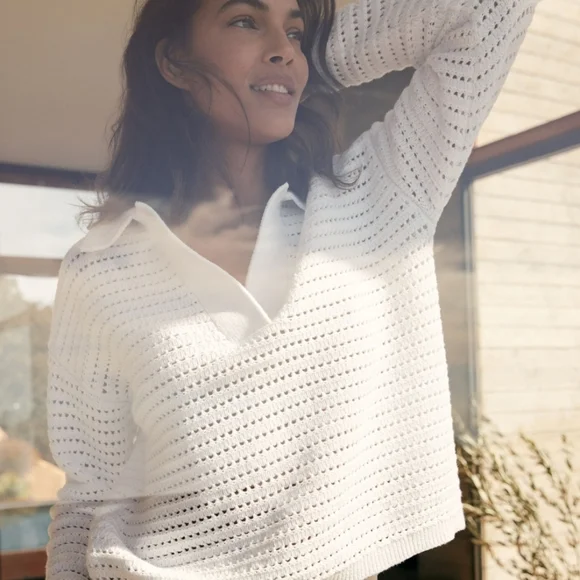 Haven Well Within Organic Cotton Open Stitch Polo Sweater - Picture 8 of 8